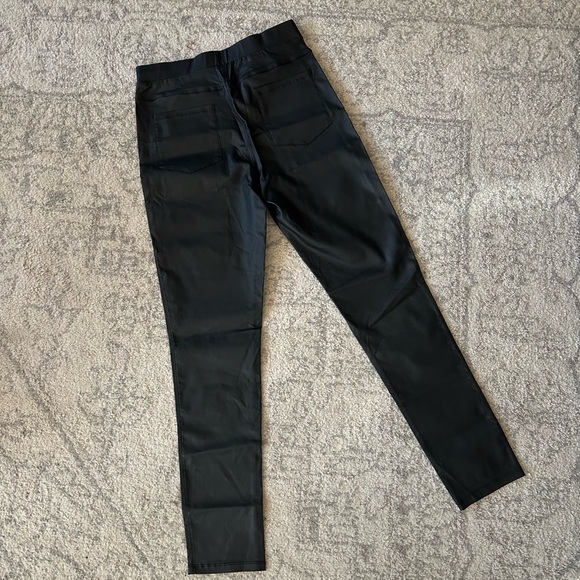 JODIFL Womens Leather-like Black Pants Medium Lightweight Skinny Holiday - Picture 6 of 9